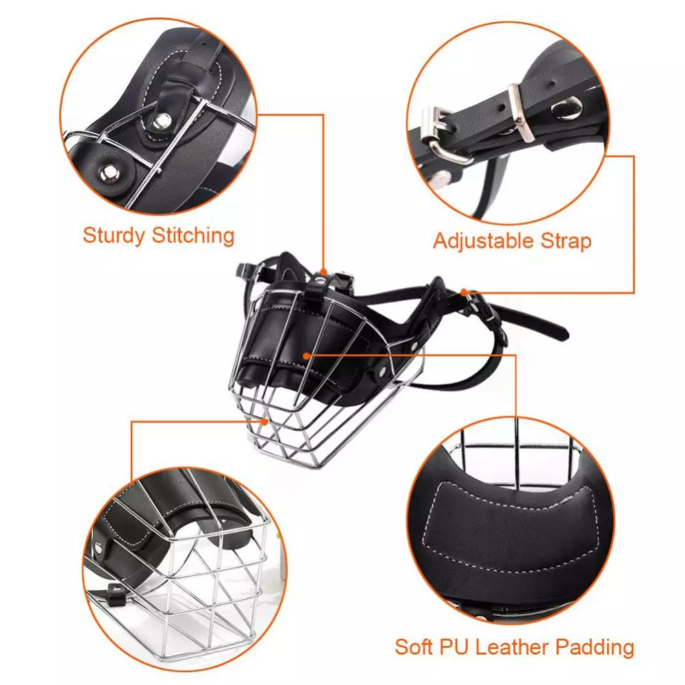 Dropshipping!Pet Dog Mouth Breathable Adjustable Anti-Bite Metal Muzzle Protection Cover Dog Accessories