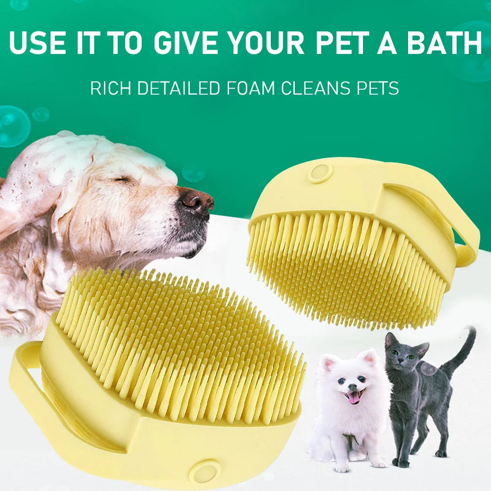 Silicone Rubber Pet Bath Massage Brush Dog Puppy Shampoo Scrubbing Cleaning Grooming Comb Scrubber Pet Supplies dropshipping#20