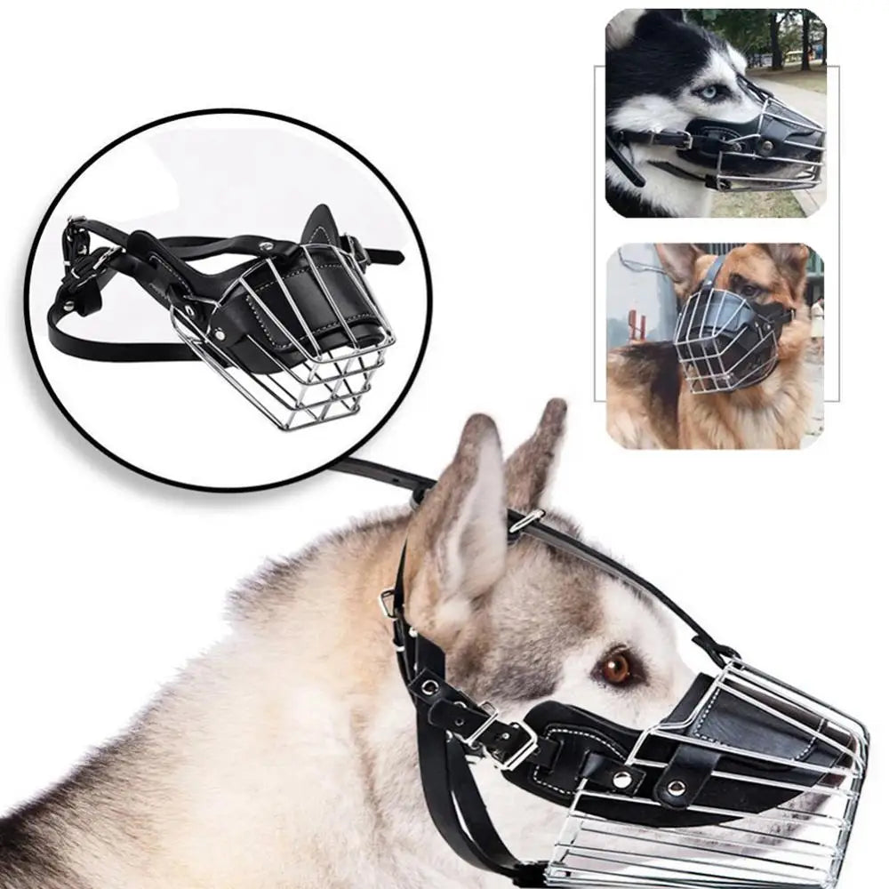 Dropshipping!Pet Dog Mouth Breathable Adjustable Anti-Bite Metal Muzzle Protection Cover Dog Accessories