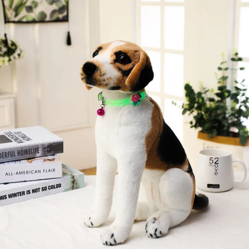 Fast Shipping Pet Glowing Collars With Bells Glow At Night Dogs Cats Necklace Light Luminous Neck Ring Accessories Dropshipping