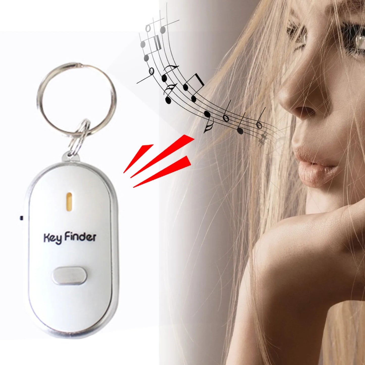 Sound Control Lost Key Finder Locator Keychain LED Light Torch Mini Portable Whistle Key Finder Bag Charm Keychain Dropshipping