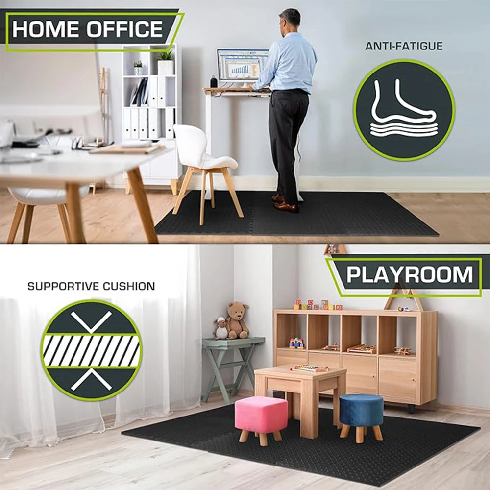 12/24 Pcs Puzzle Fitness Mat Sport Mats,EVA Interlocking Foam Floor Tiles for Gym,Gym Equipment Mat,Floor Mat for Kid 30 CM