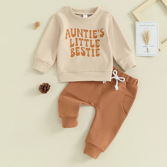 2024 Lioraitiin 0-3YToddler Baby Boy Clothes Set Letter Print Long Sleeve Pullover Top Sweatshirt Pant Fall Winter Outfits