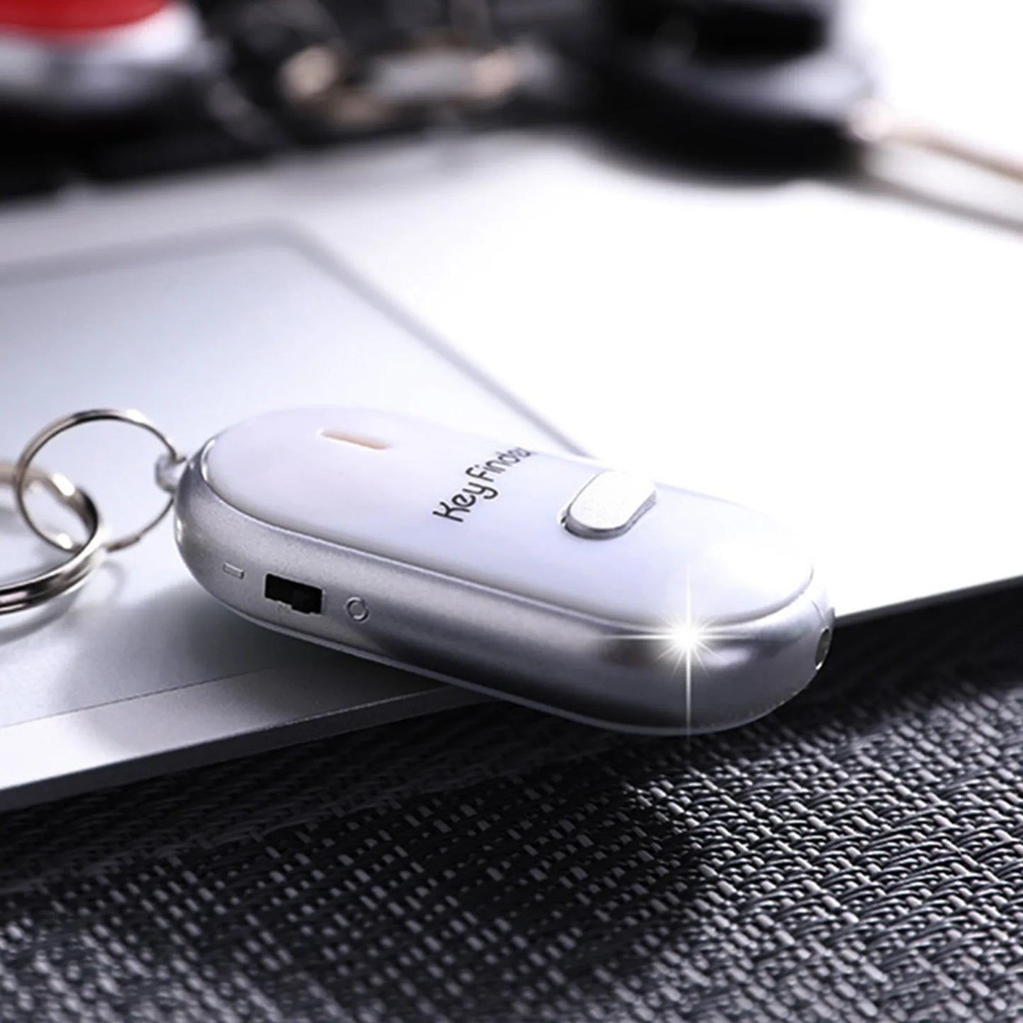 Sound Control Lost Key Finder Locator Keychain LED Light Torch Mini Portable Whistle Key Finder Bag Charm Keychain Dropshipping