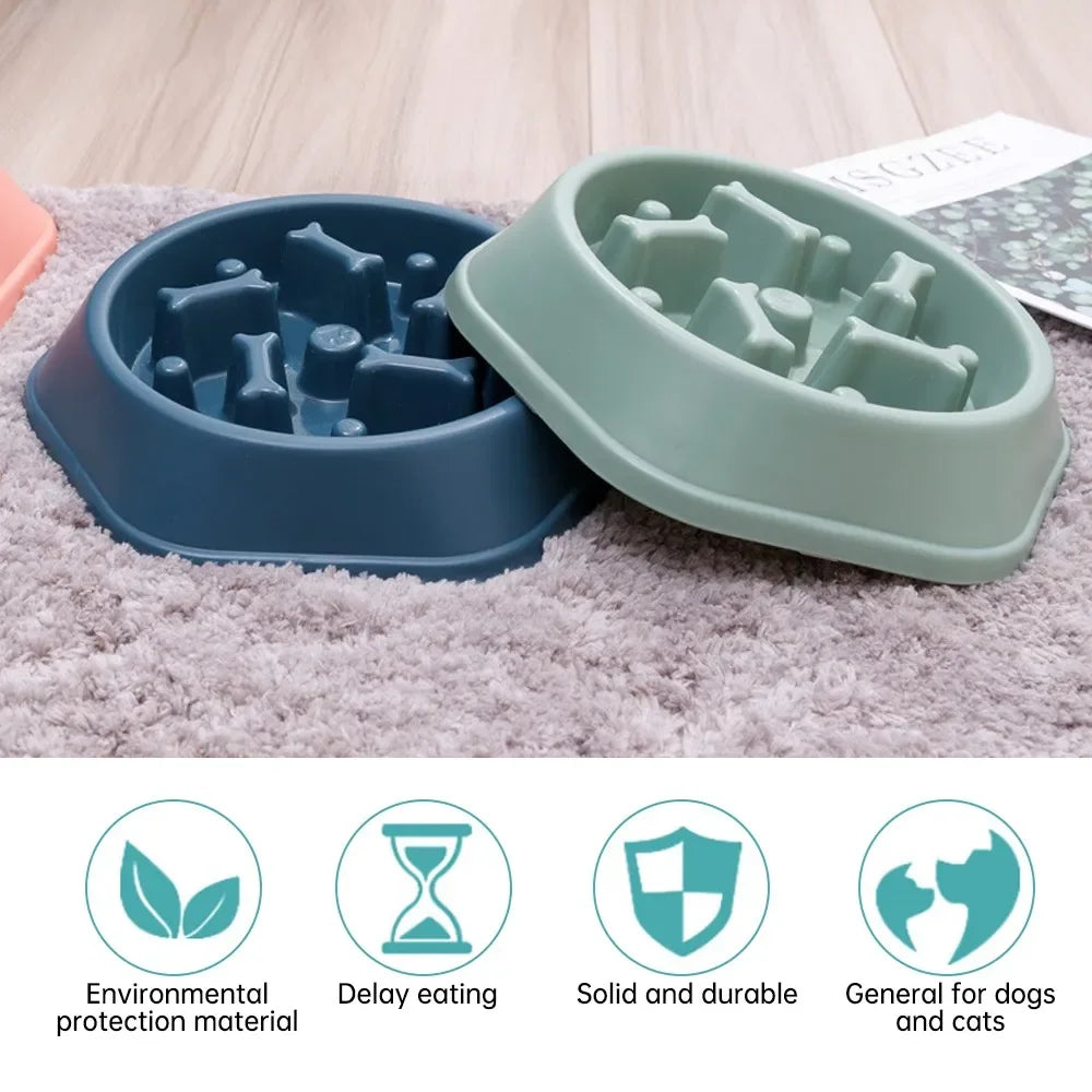 New Pet Dog Feeding Food Bowl Puppy Slow Down Eating Feeder Dish Bowl Prevent Obesity Pet Dogs Supplies Food Stora Dropshipping