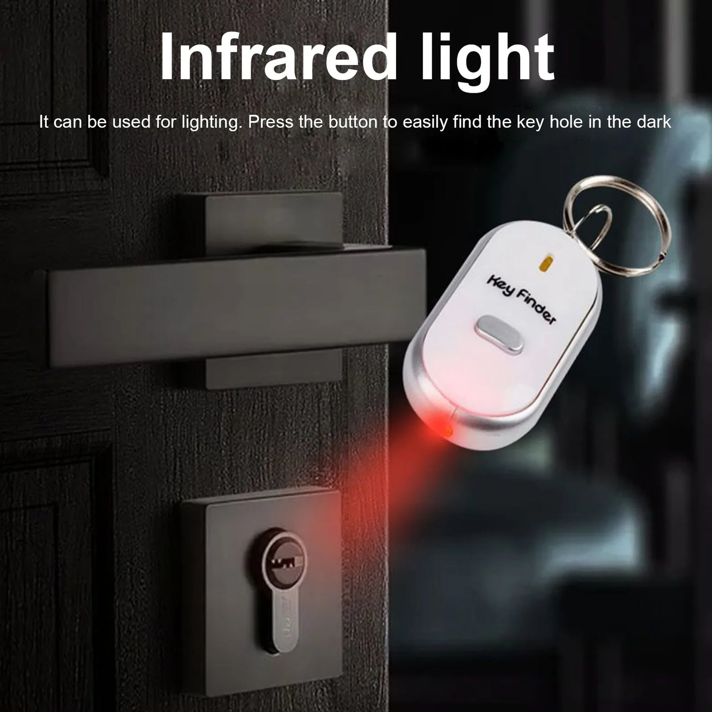 Sound Control Lost Key Finder Locator Keychain LED Light Torch Mini Portable Whistle Key Finder Bag Charm Keychain Dropshipping