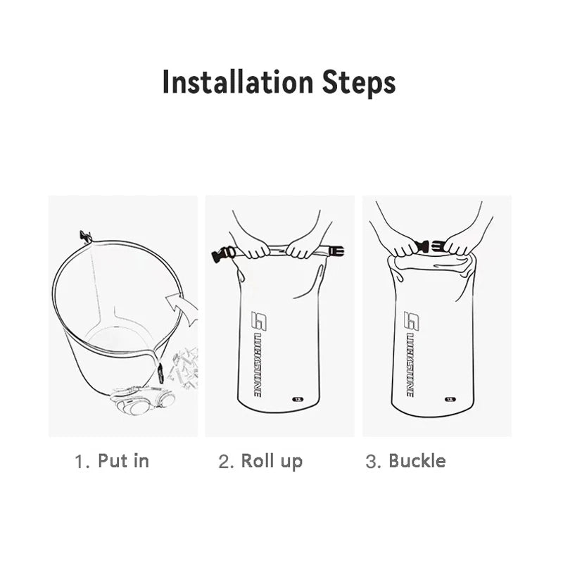 3/5/8/12/15/25/35/75L Waterproof Dry Bag Sack Ultralight Drifting Swimming Clothes Storage Bag Rafting Kayaking Sport Bag