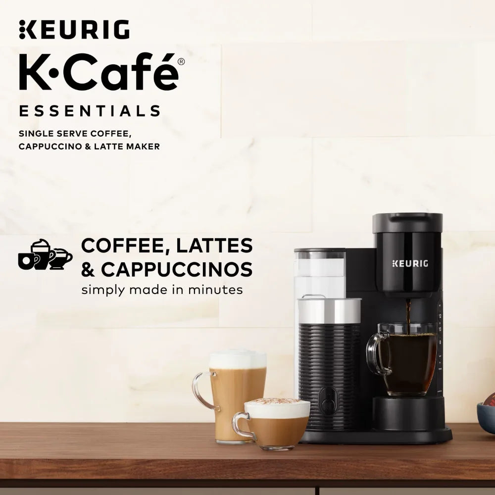 Keurig K-Cafe Essentials Single Serve K-Cup Pod Coffee, Latte and Cappuccino Maker, Black, Espresso Maker ,machine