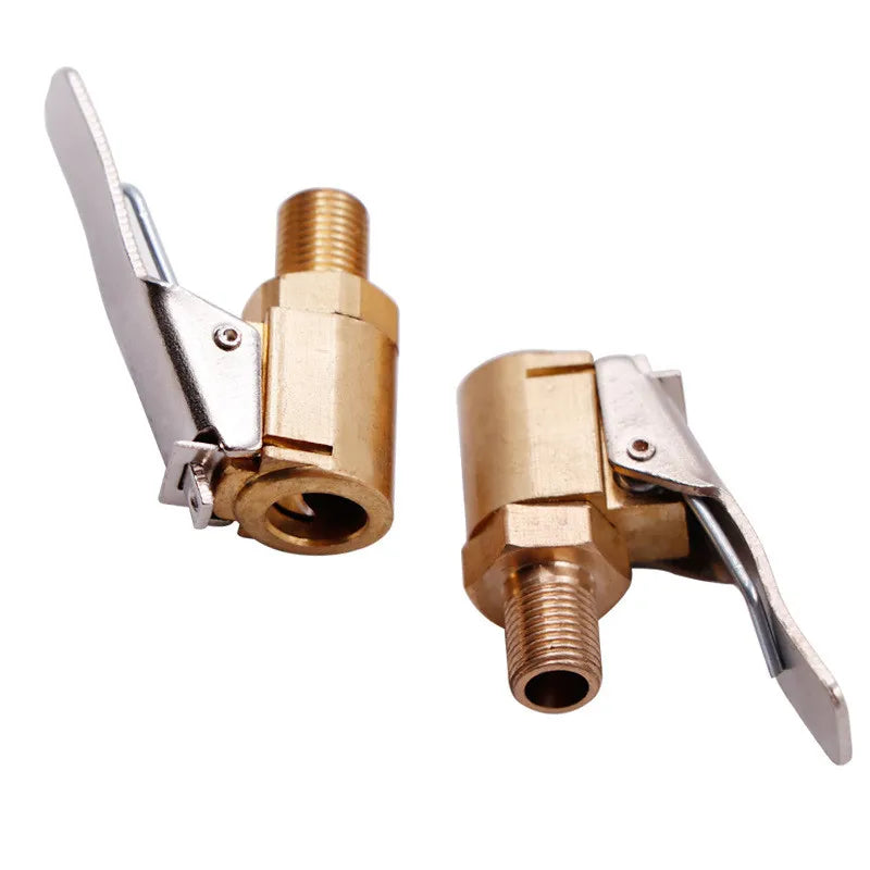 Car Tire Air Chuck Inflator Pump Valve Connector Clip-on Adapter Car Brass 8mm Tyre Wheel Valve For Inflatable Pump Dropship