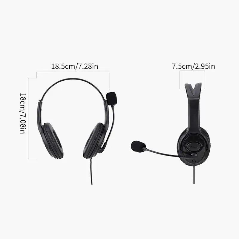 Call Center Headset Stereo Headphones With Noise Cancelling Microphone Suitable For Zoom Skype Office Call Center Home Podcast