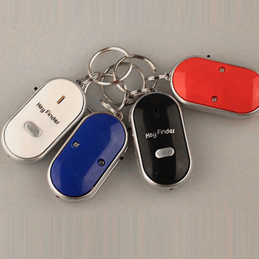 Sound Control Lost Key Finder Locator Keychain LED Light Torch Mini Portable Whistle Key Finder Bag Charm Keychain Dropshipping