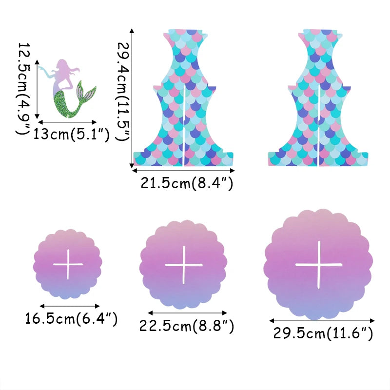 Mermaid Jellyfish Paper Lantern plate cup banner Little Mermaid theme Princess baby Girl Under The Sea Birthday Party Decoration